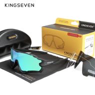 Okulary rowerowe KINGSEVEN LS911 CZARNE / ZIELONE SZKŁO C03