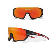 Okulary rowerowe KINGSEVEN LS910 CZERWONY - CZARNY / SZKLANY CZERWONY C06