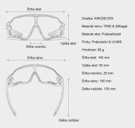 Okulary rowerowe KINGSEVEN LS910 CZARNE / ZIELONE SZKŁO C07