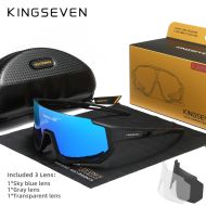 Okulary rowerowe KINGSEVEN LS910 CZARNE / SKY BLUE GLASS C05