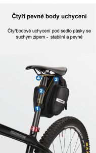 Torba rowerowa Rhinowalk - X21557 pod siodełkiem z kieszenią na butelkę