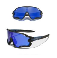 Okulary rowerowe KINGSEVEN LS911 DARK BLUE - CZARNY / SZKLANY NIEBIESKI C01