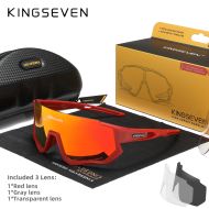 Okulary rowerowe KINGSEVEN LS910 RED / GLASS RED C09