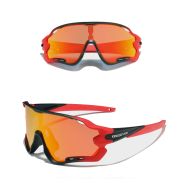 Okulary rowerowe KINGSEVEN LS911 GRADIENT RED - CZARNY / GLASS RED C10