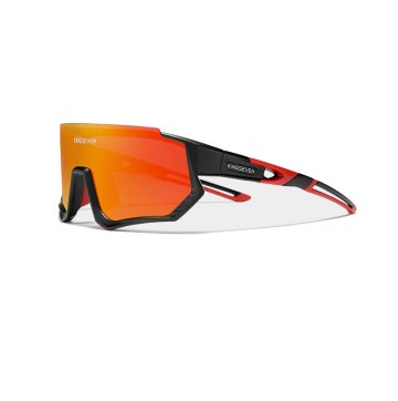 Okulary rowerowe KINGSEVEN LS910 CZERWONY - CZARNY / SZKLANY CZERWONY C06